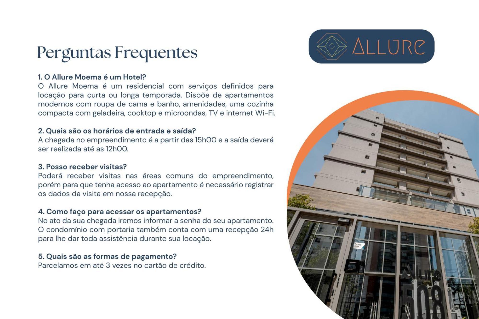 Apartamentos Studio Allure Moema - Com Cafe Da Manha Opcional, Recepcao E Valet 24 Horas Sao Paulo Dış mekan fotoğraf